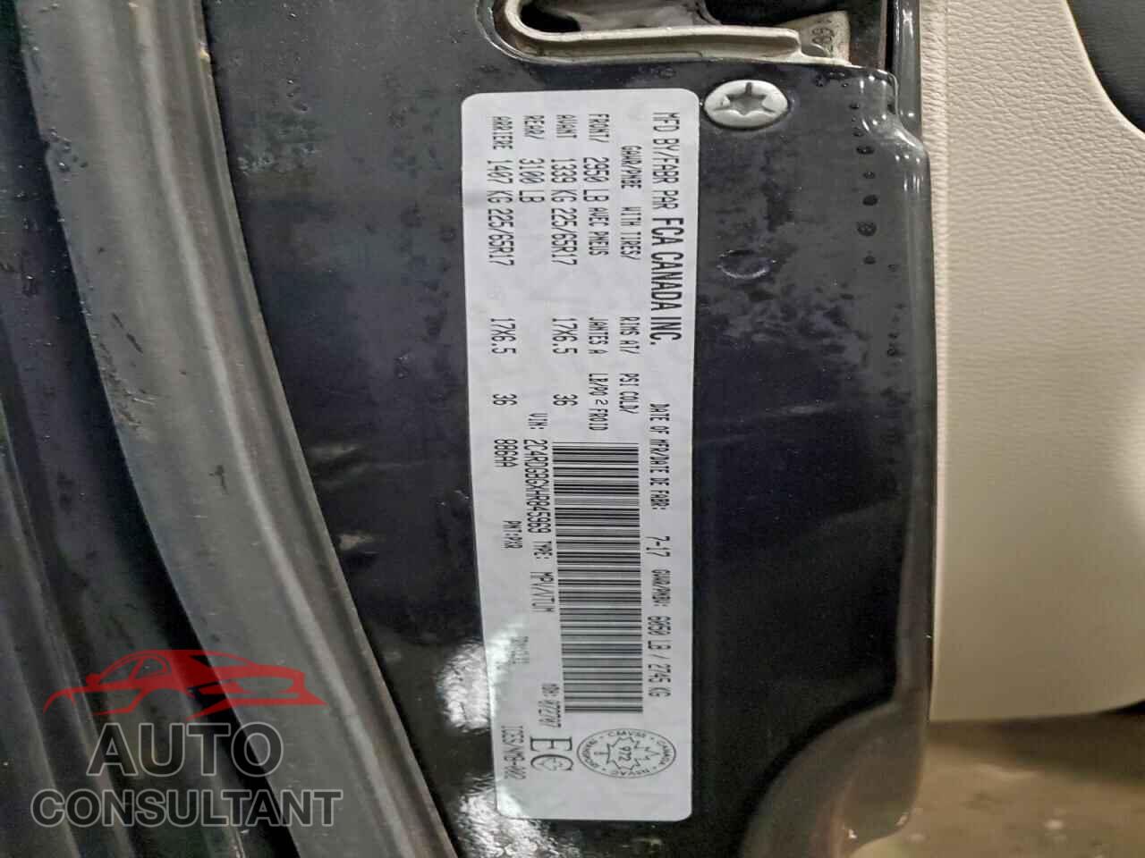 DODGE CARAVAN 2017 - 2C4RDGBGXHR845969