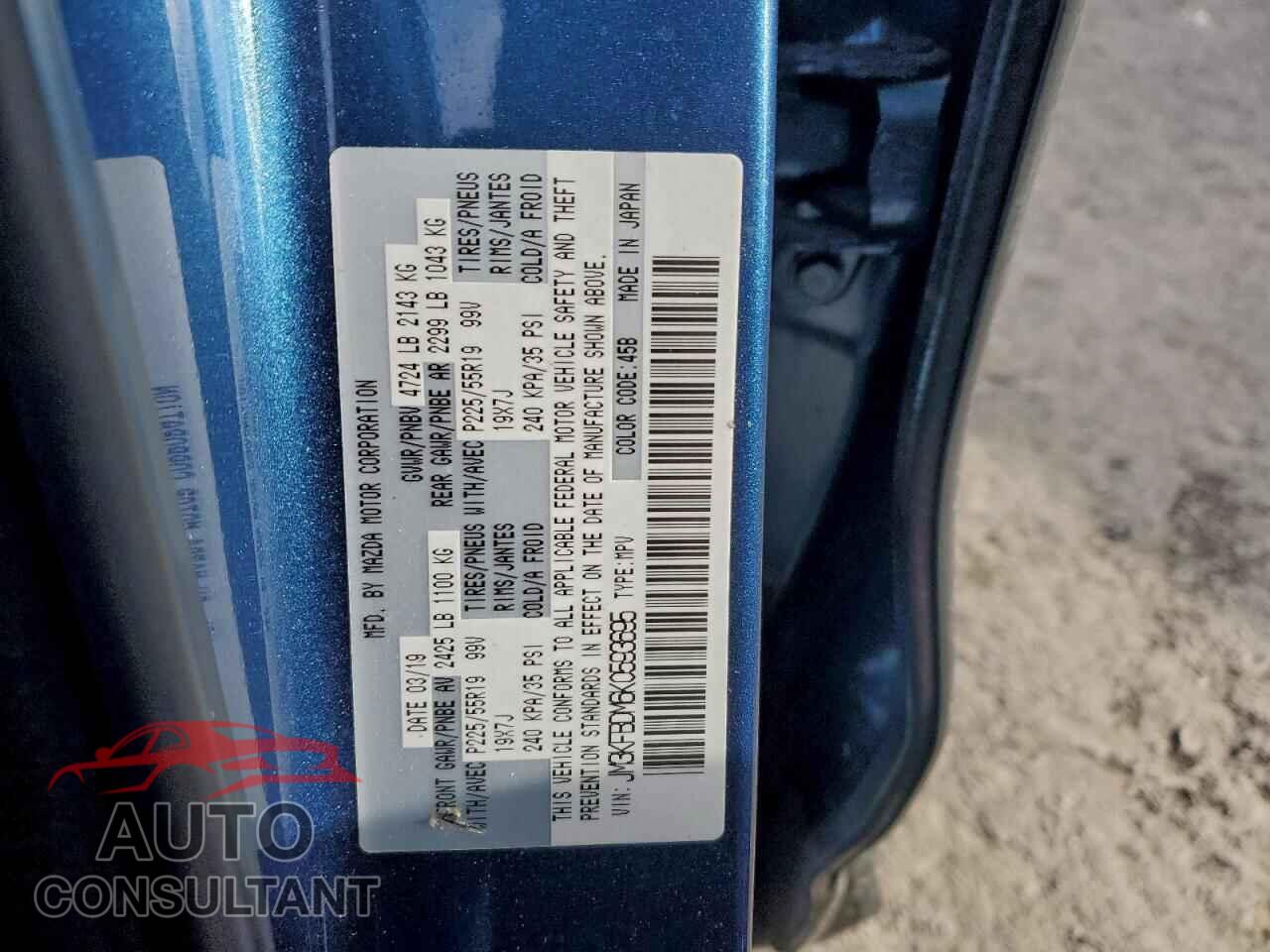 MAZDA CX-5 2019 - JM3KFBDM6K0593695