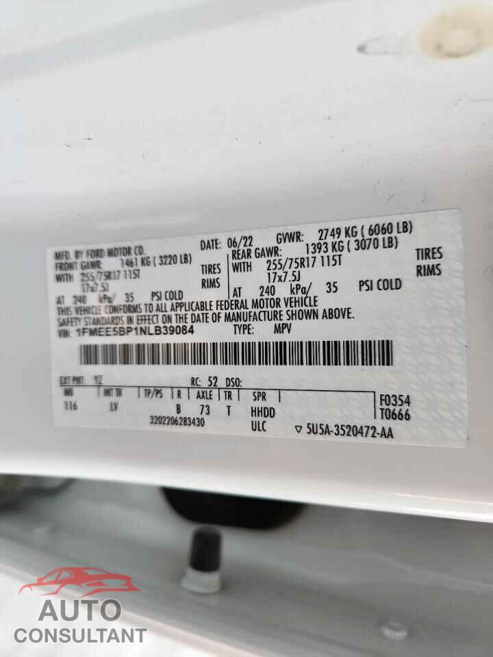 FORD BRONCO 2022 - 1FMEE5BP1NLB39084