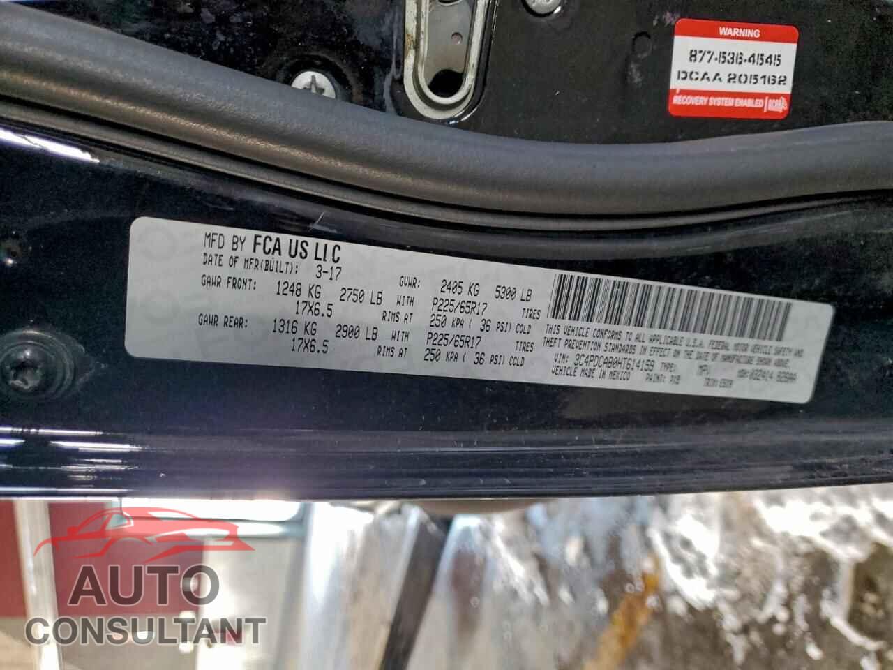 DODGE JOURNEY 2017 - 3C4PDCAB0HT614159