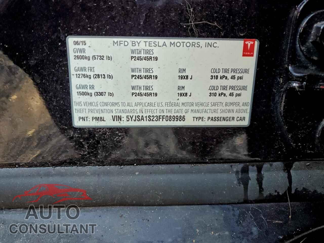 TESLA MODEL S 2015 - 5YJSA1S23FF089986