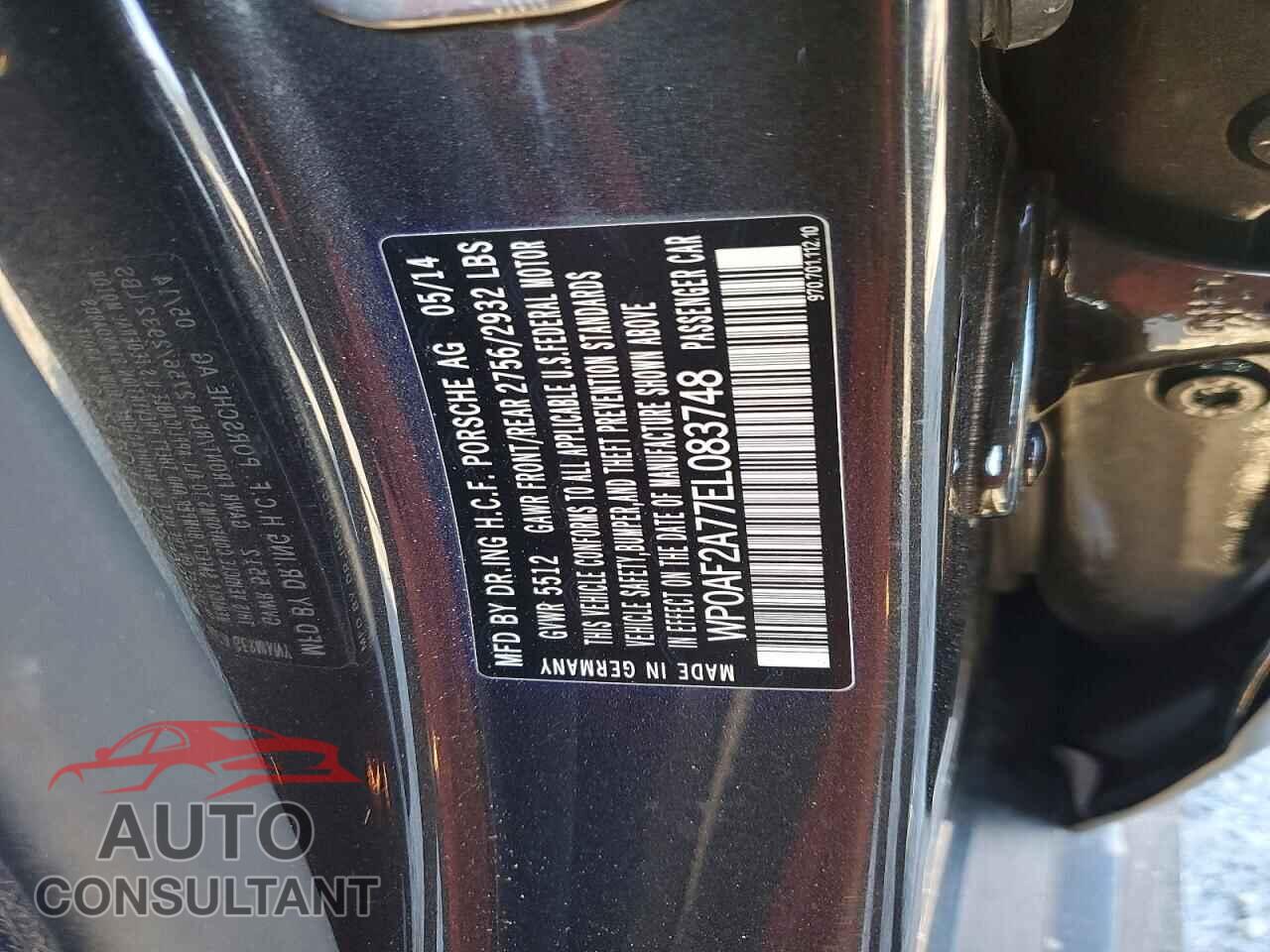 PORSCHE PANAMERA 2014 - WP0AF2A77EL083748