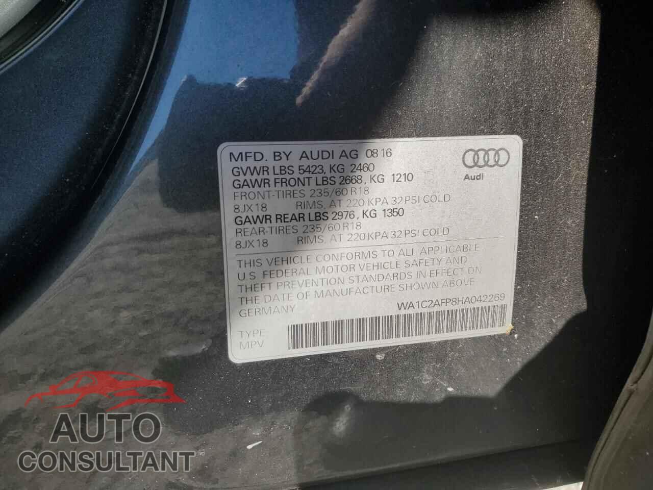 AUDI Q5 2017 - WA1C2AFP8HA042269