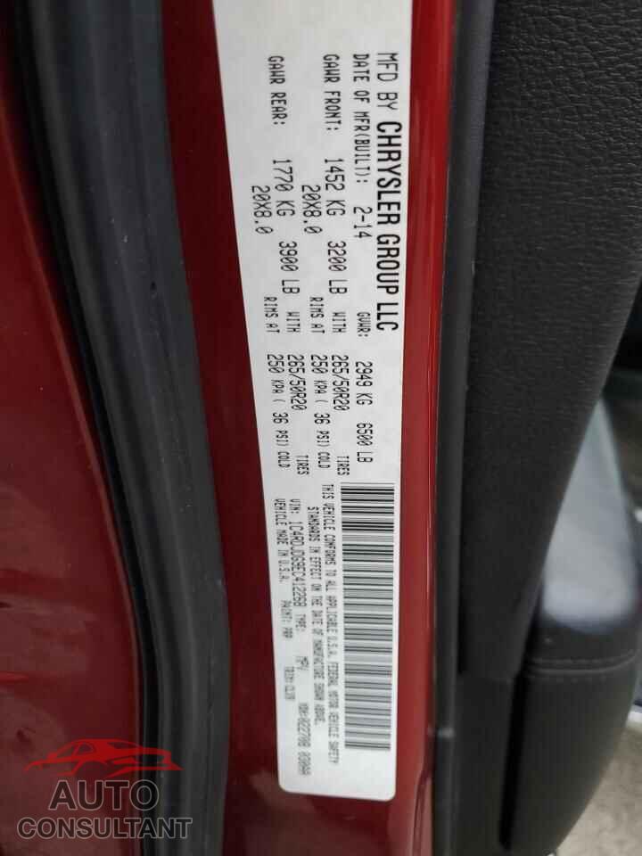 DODGE DURANGO 2014 - 1C4RDJDG9EC412268