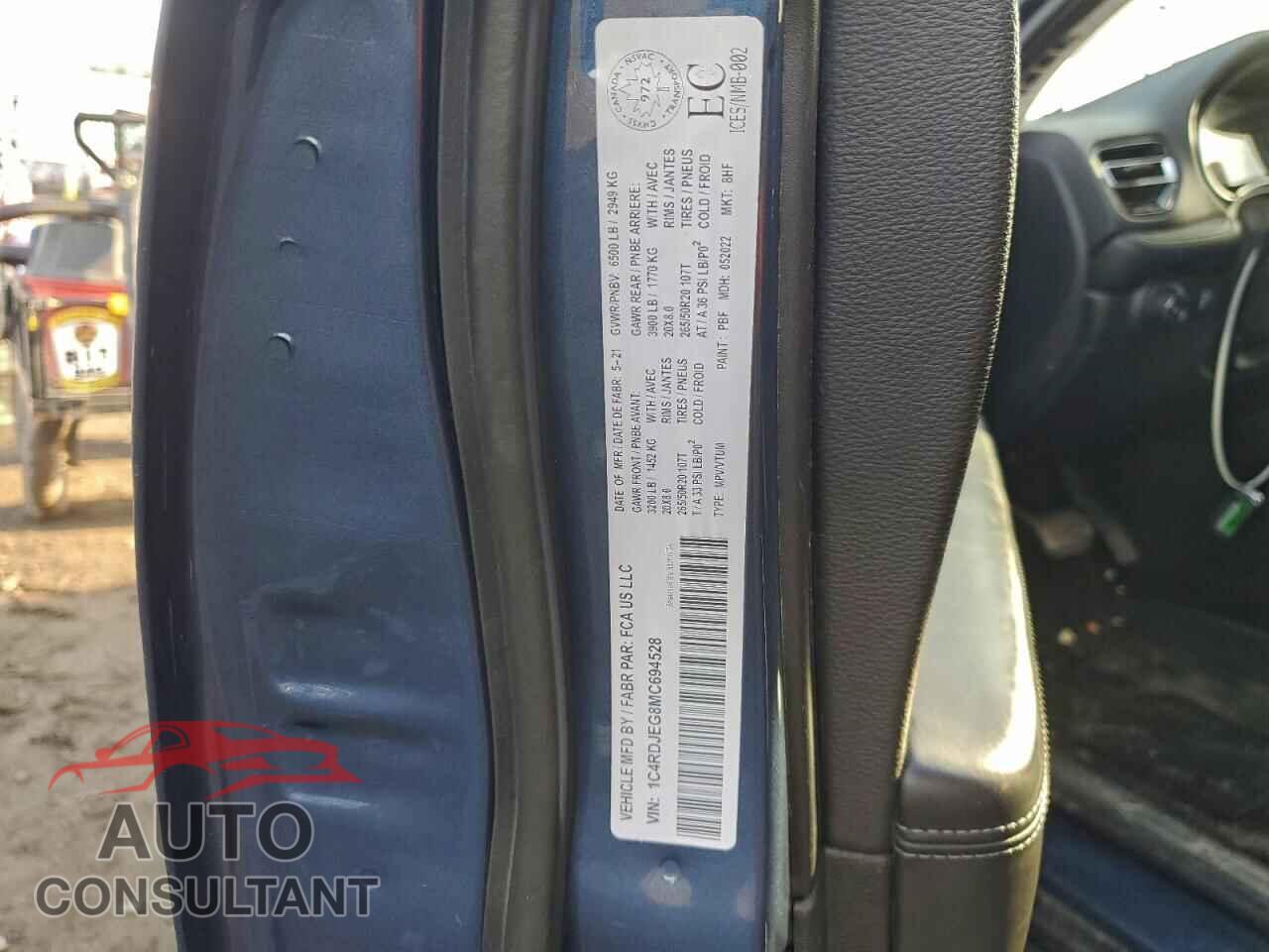 DODGE DURANGO 2021 - 1C4RDJEG8MC694528