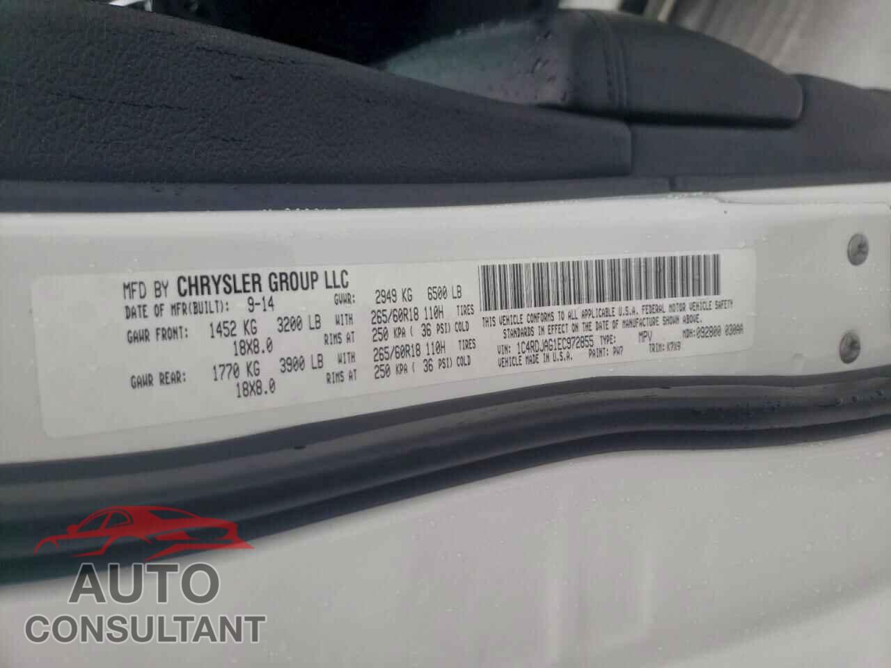 DODGE DURANGO 2014 - 1C4RDJAG1EC972855