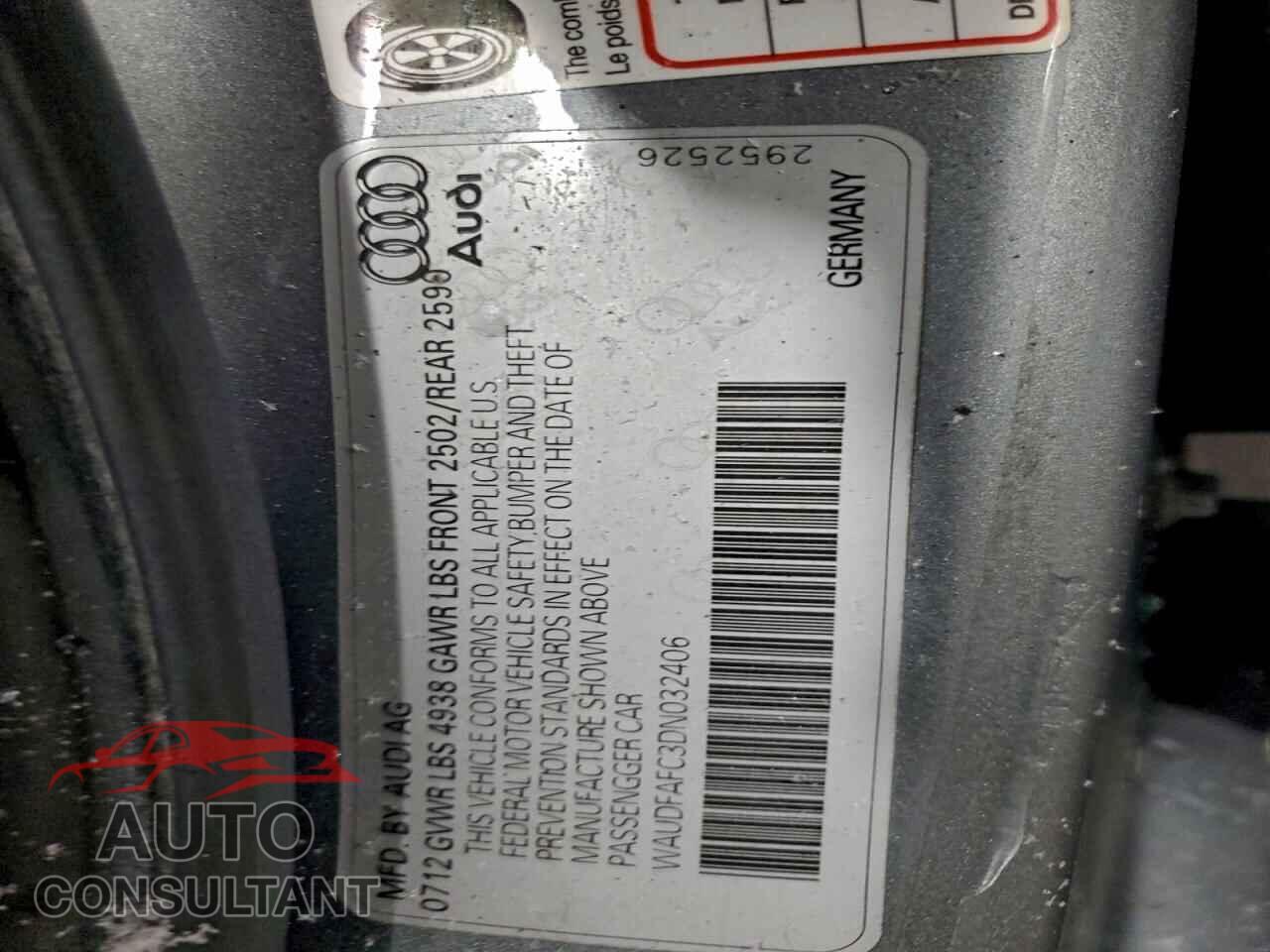 AUDI A6 2013 - WAUDFAFC3DN032406