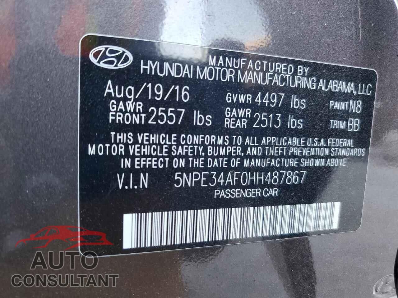 HYUNDAI SONATA 2017 - 5NPE34AF0HH487867