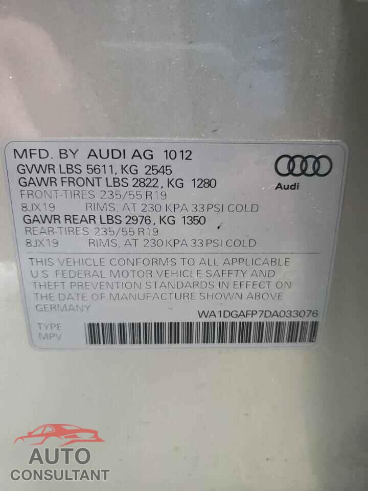 AUDI A5 2013 - WA1DGAFP7DA033076