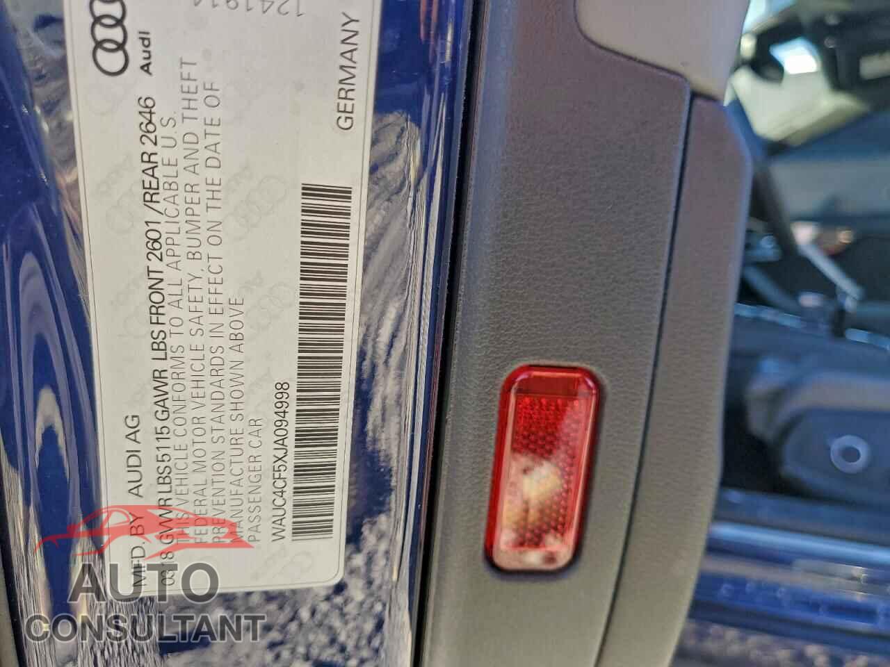 AUDI S5/RS5 2018 - WAUC4CF5XJA094998