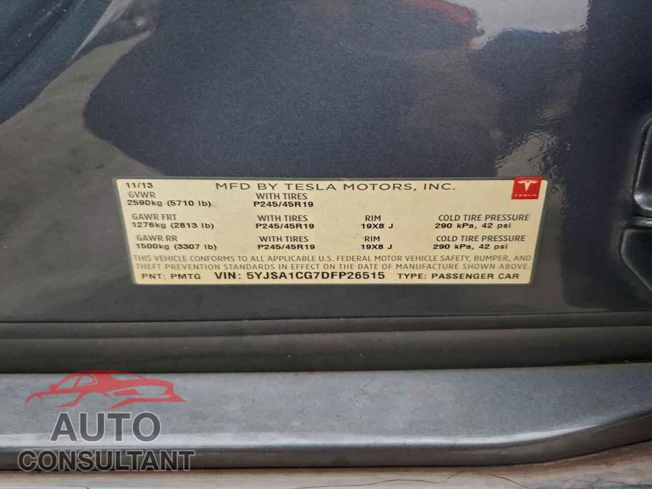 TESLA MODEL S 2013 - 5YJSA1CG7DFP26515
