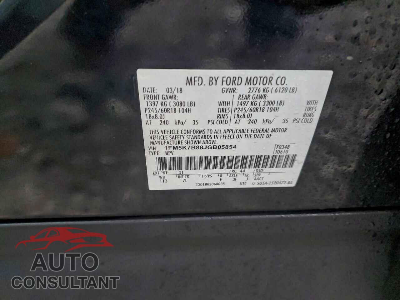 FORD EXPLORER 2018 - 1FM5K7B88JGB05854
