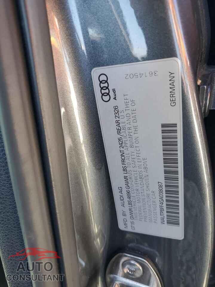 AUDI A3 2016 - WAUTPBFF4GA038087