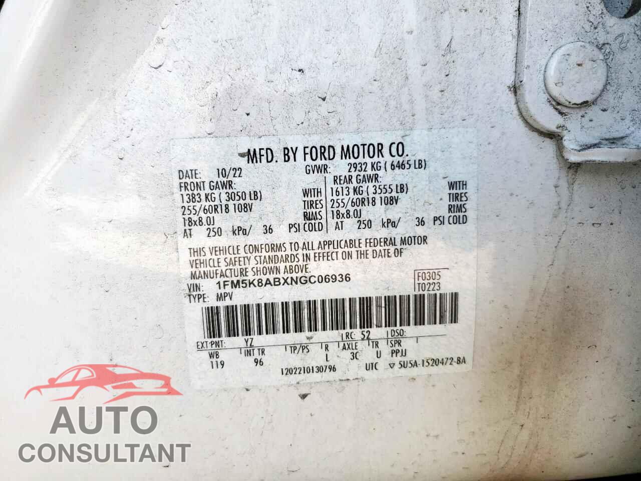 FORD EXPLORER 2022 - 1FM5K8ABXNGC06936