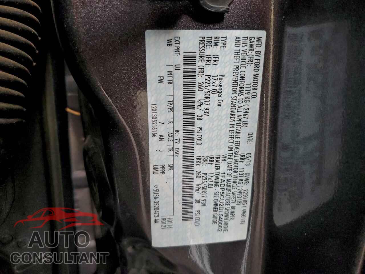 FORD CMAX 2013 - 1FADP5CU2DL540002
