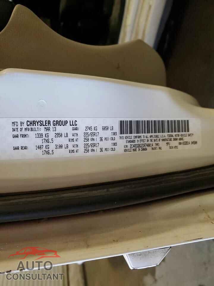 DODGE CARAVAN 2013 - 2C4RDGBG2DR740014
