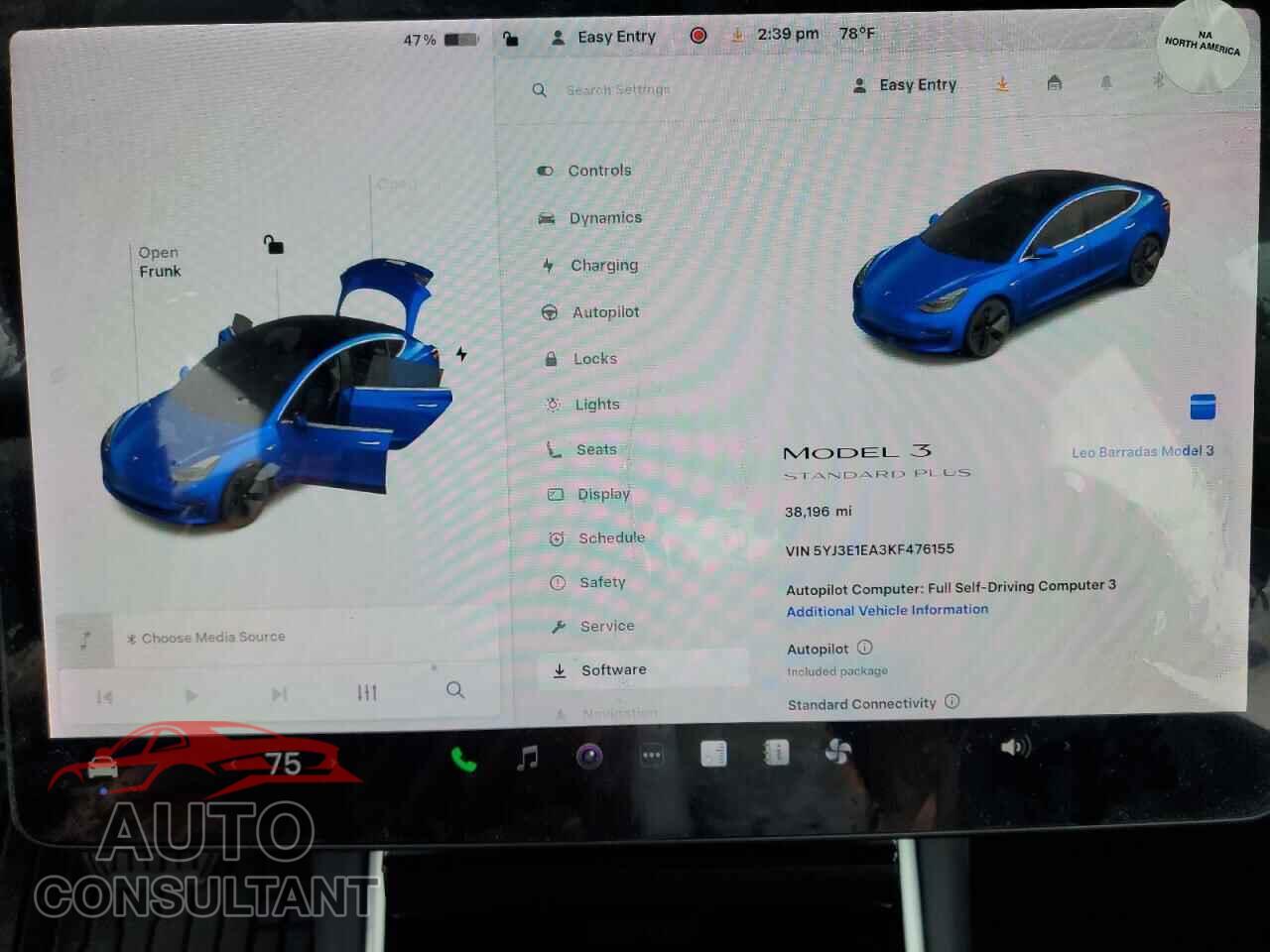 TESLA MODEL 3 2019 - 5YJ3E1EA3KF476155