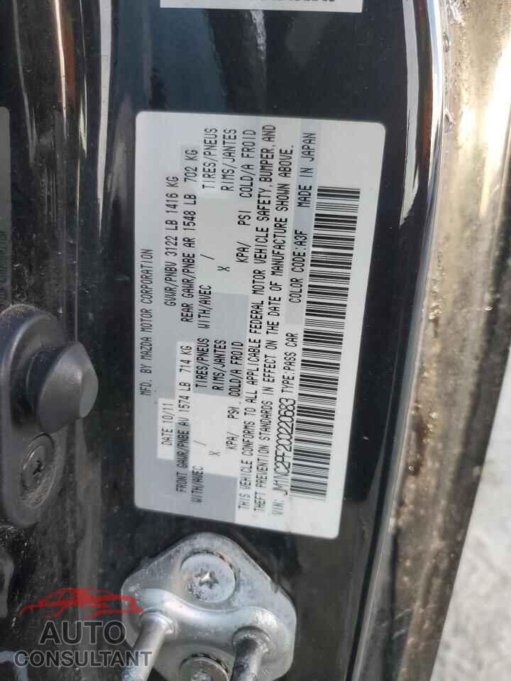 MAZDA MX5 2012 - JM1NC2PF2C0220683