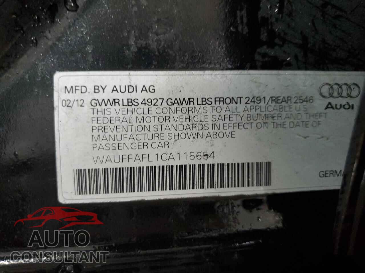 AUDI A4 2012 - WAUFFAFL1CA115654