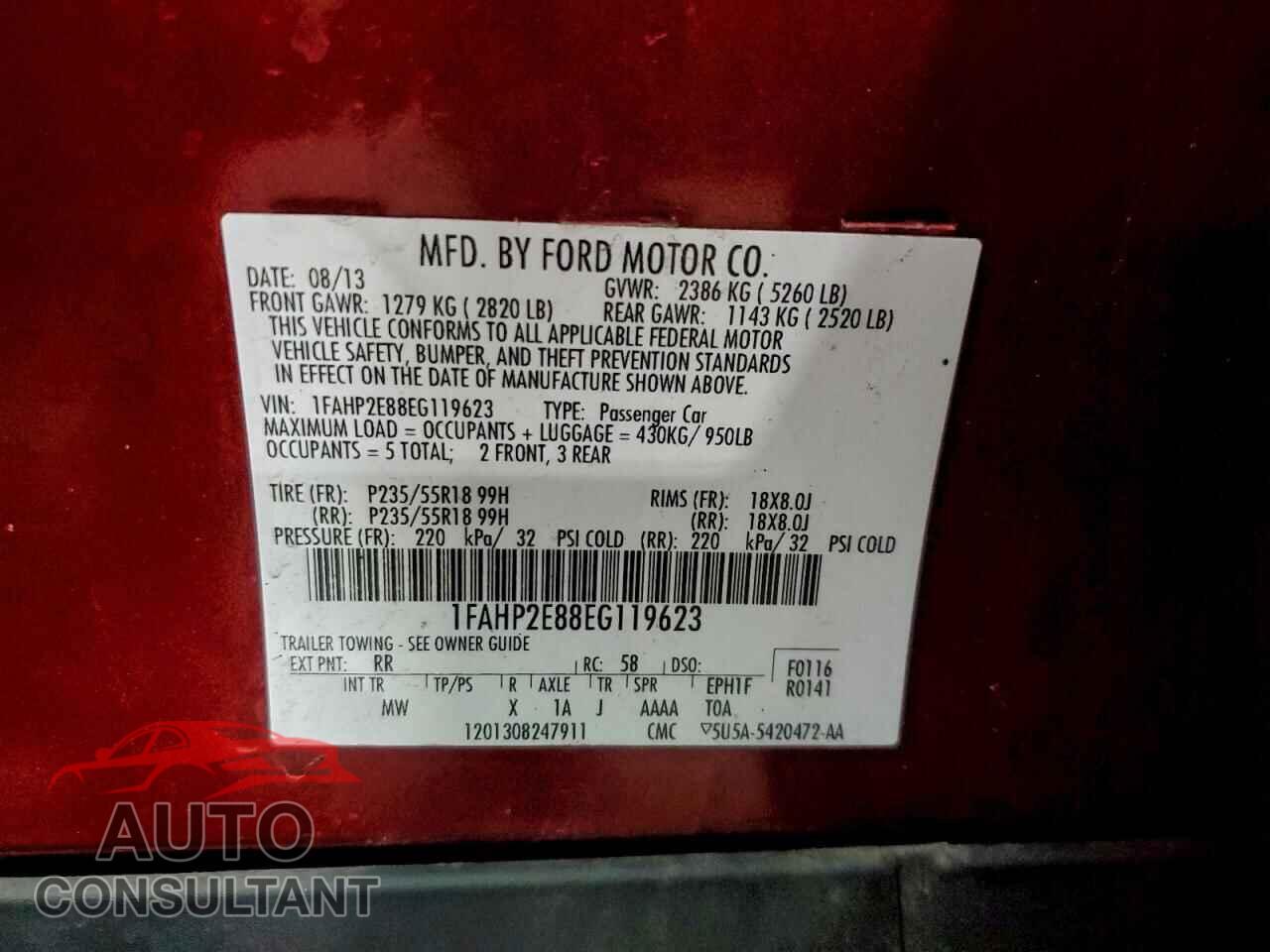 FORD TAURUS 2014 - 1FAHP2E88EG119623