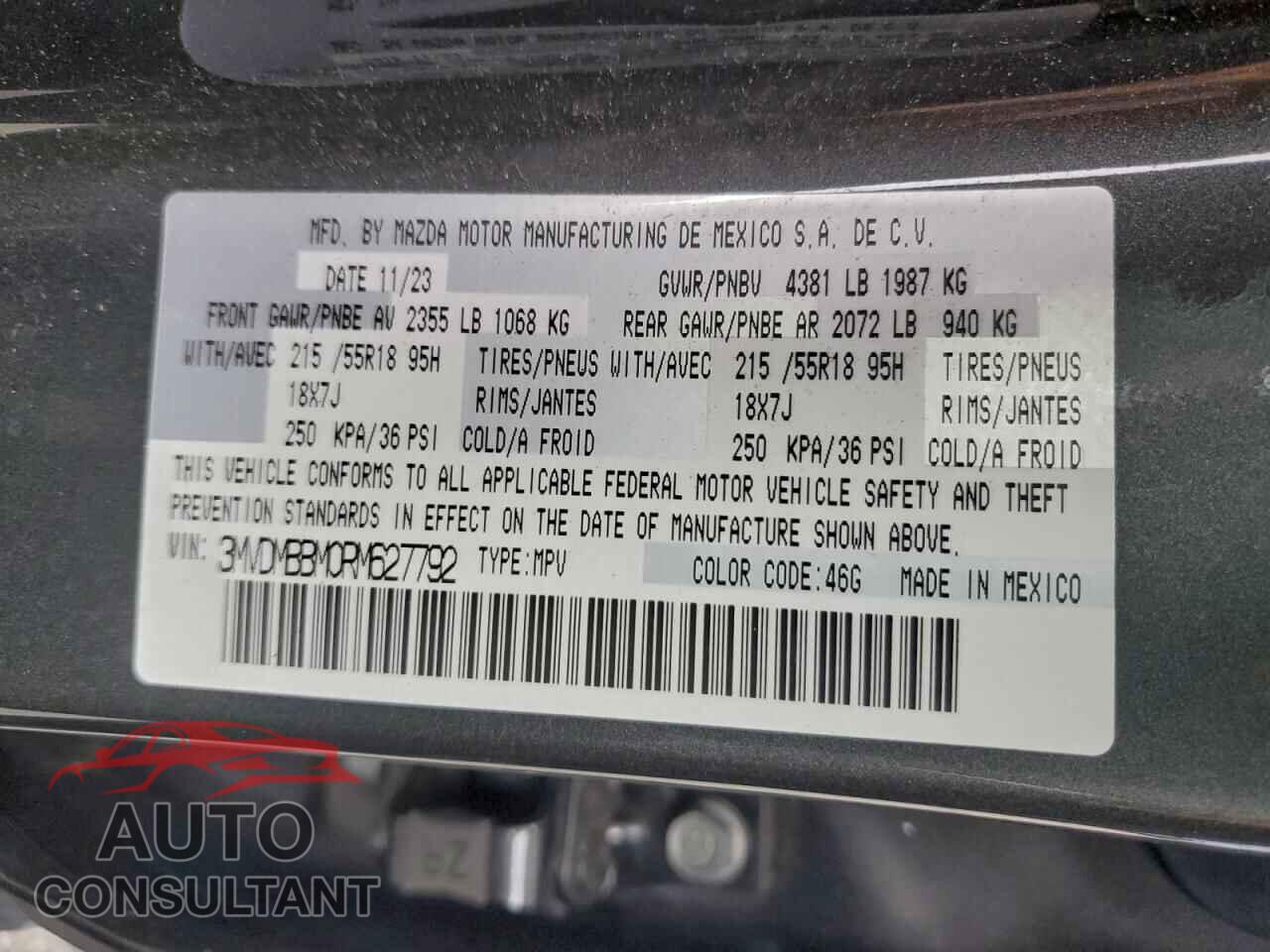 MAZDA CX30 2024 - 3MVDMBBM0RM627792