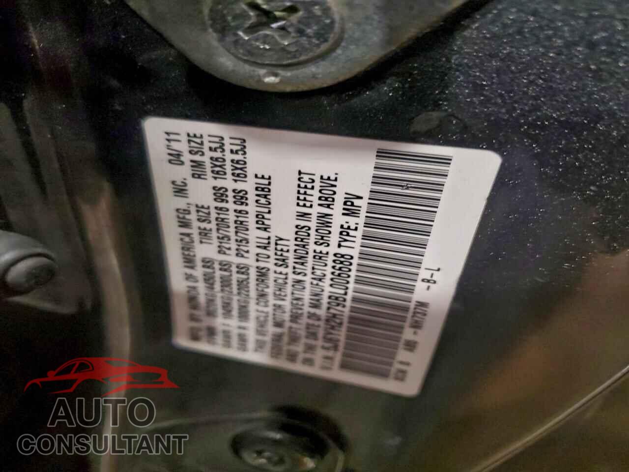 HONDA ELEMENT 2011 - 5J6YH2H79BL006688