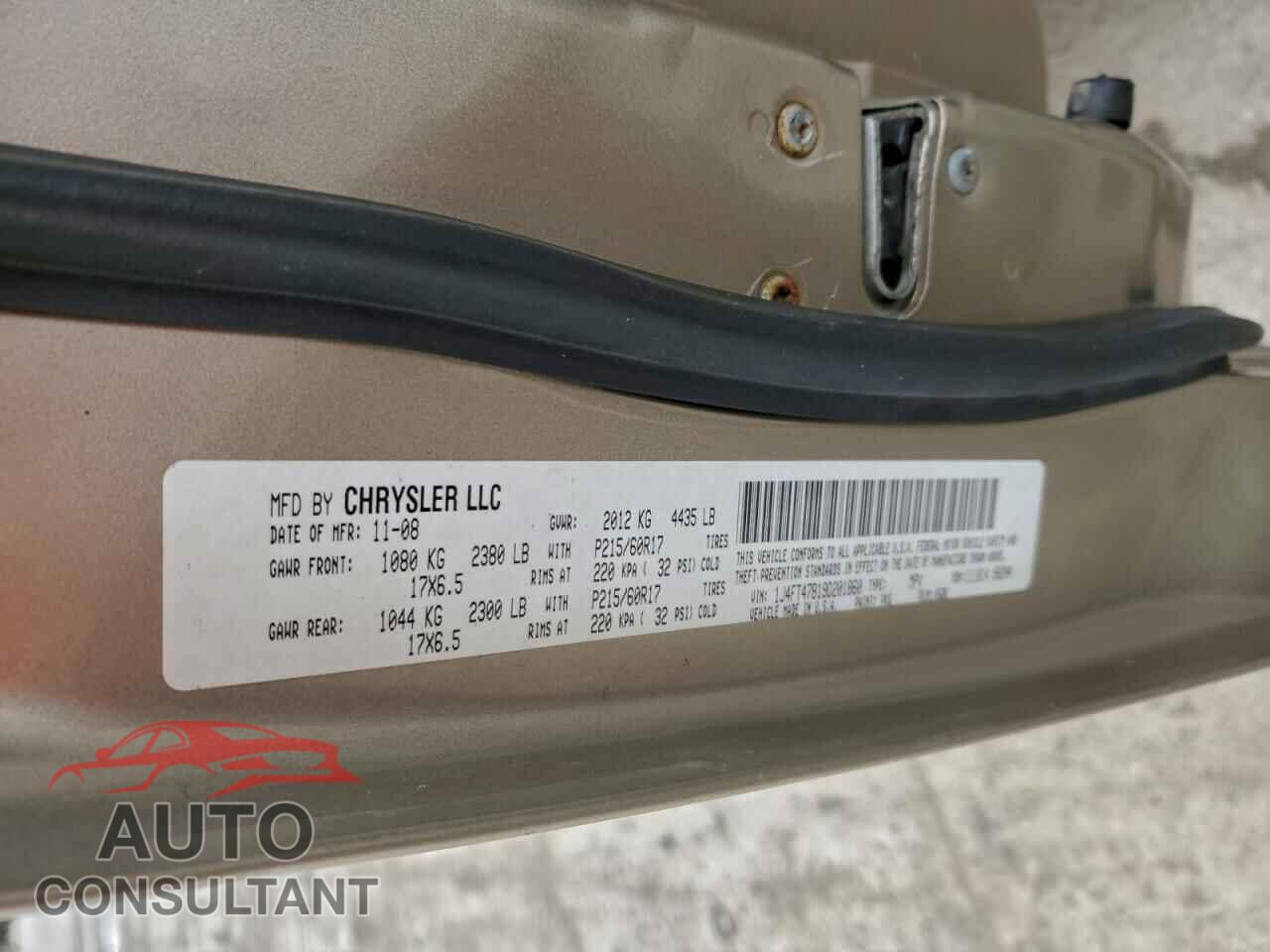 JEEP COMPASS 2009 - 1J4FT47B19D201860