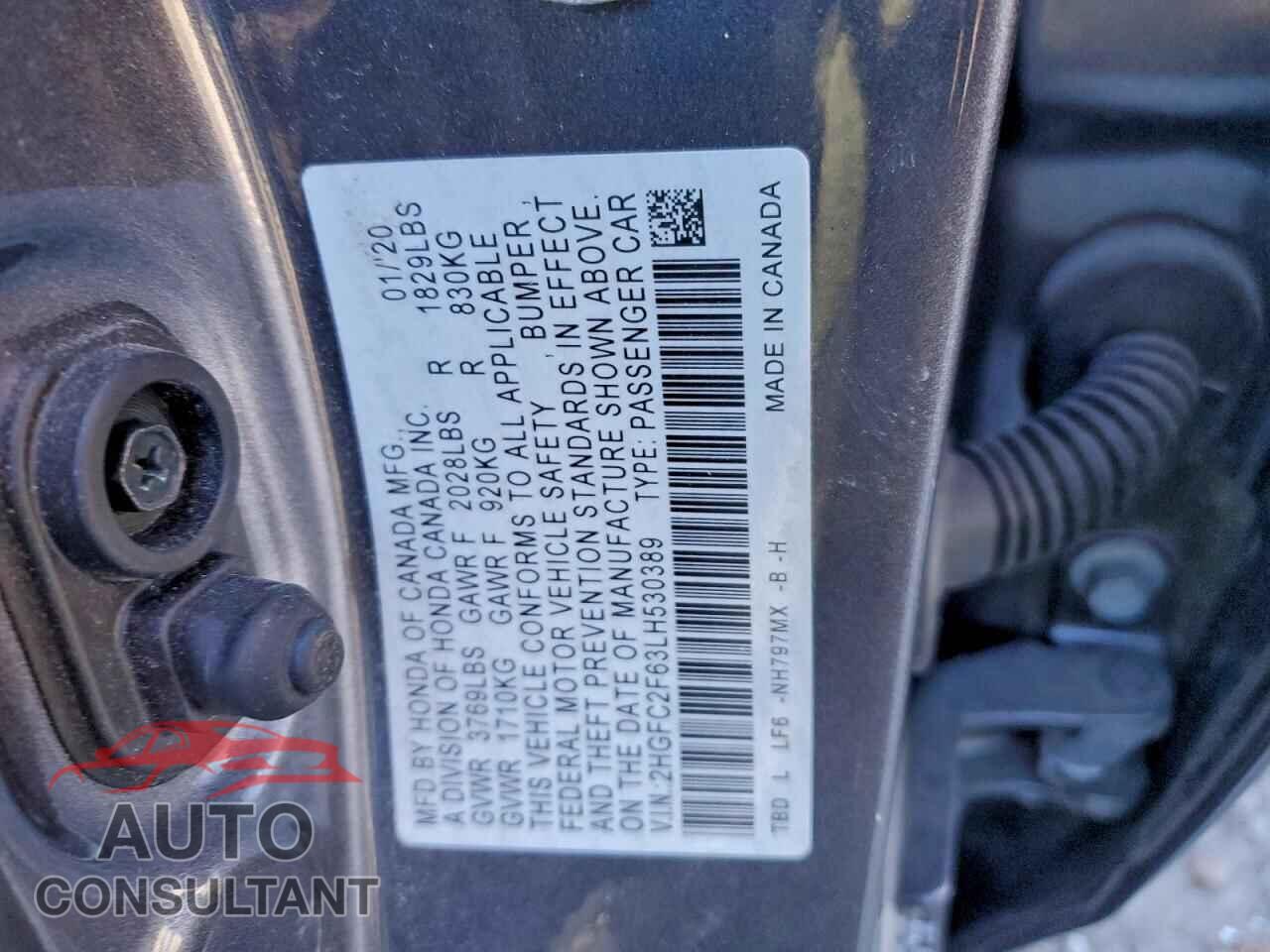 HONDA CIVIC 2020 - 2HGFC2F63LH530389