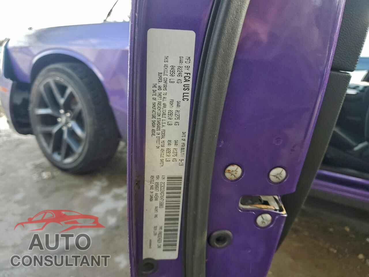 DODGE CHALLENGER 2019 - 2C3CDZAG7KH716883