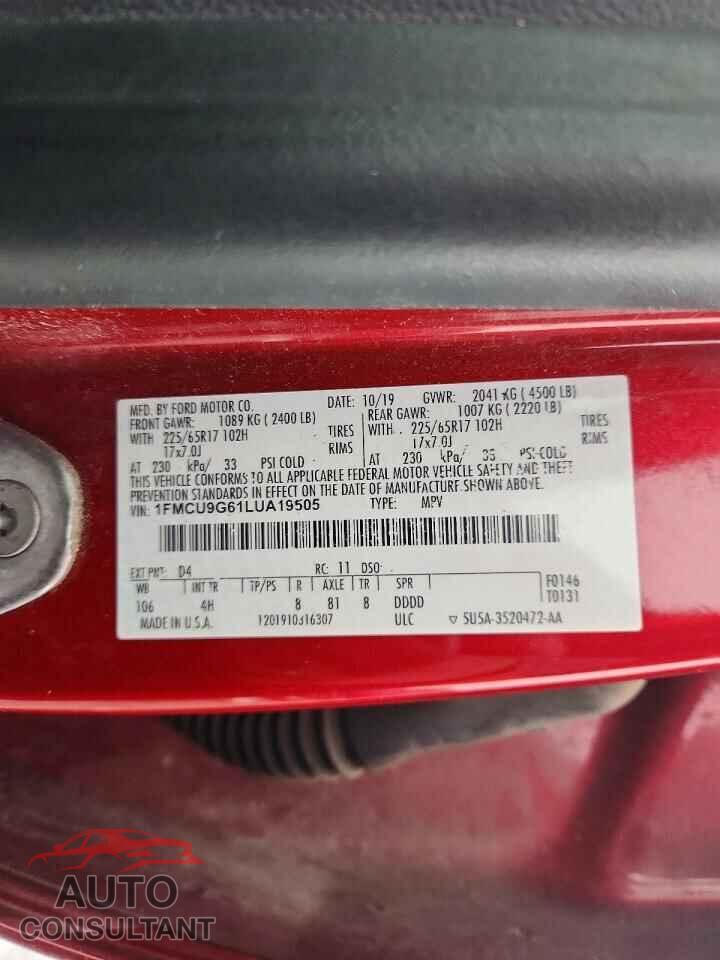 FORD ESCAPE 2020 - 1FMCU9G61LUA19505