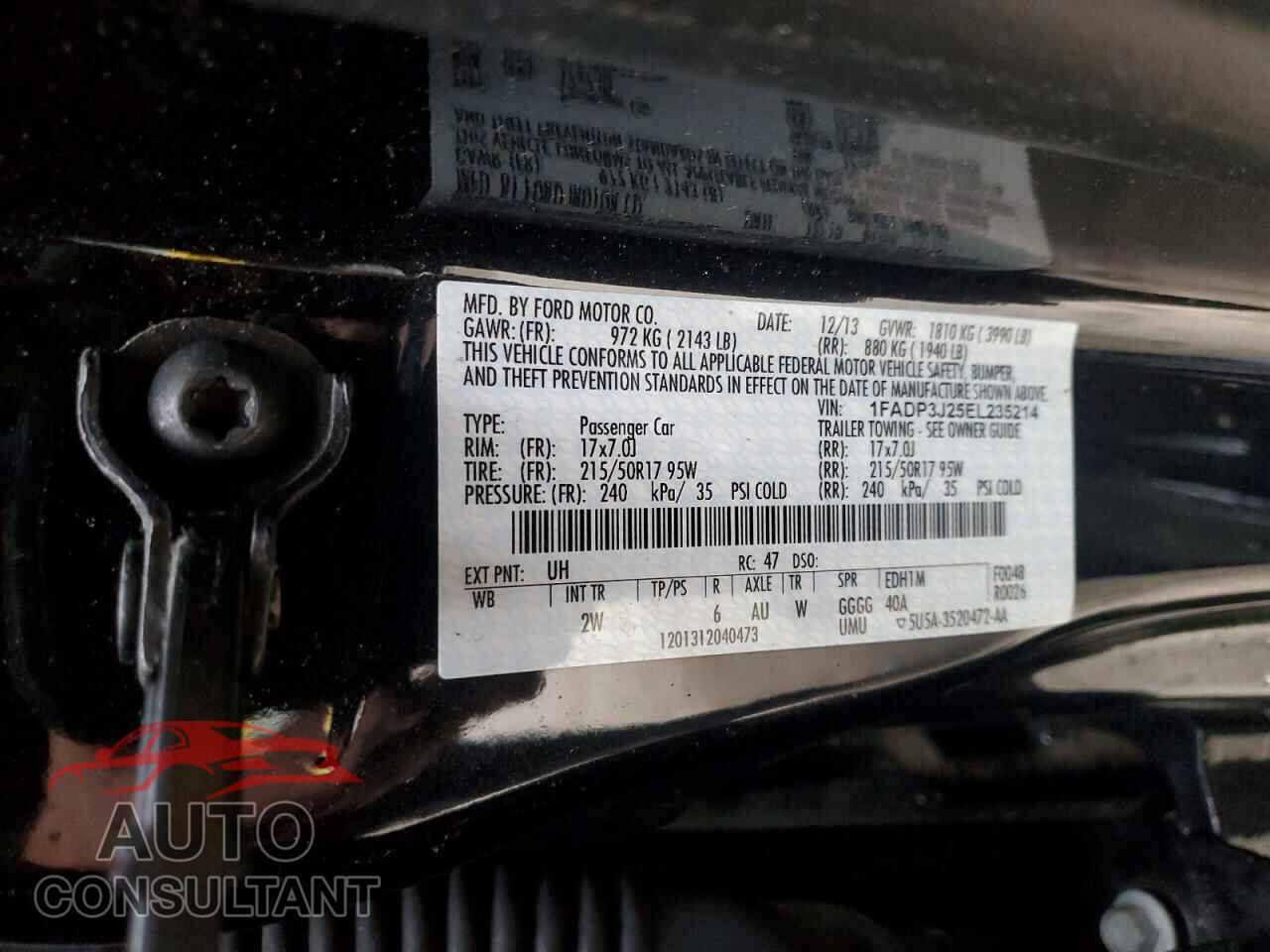 FORD FOCUS 2014 - 1FADP3J25EL235214