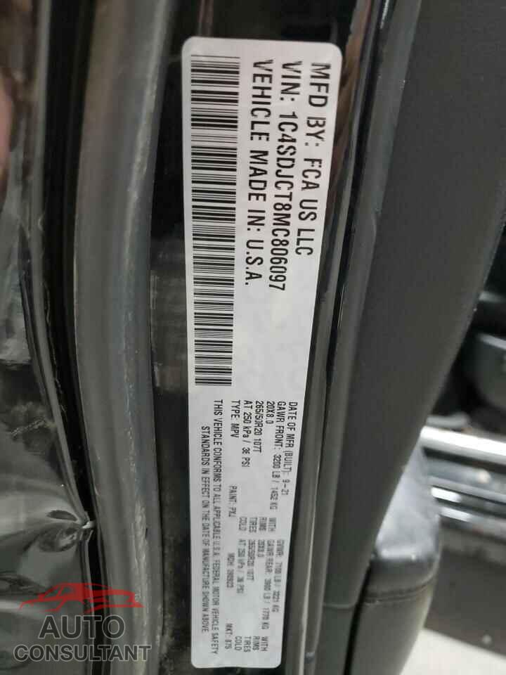 DODGE DURANGO 2021 - 1C4SDJCT8MC806097