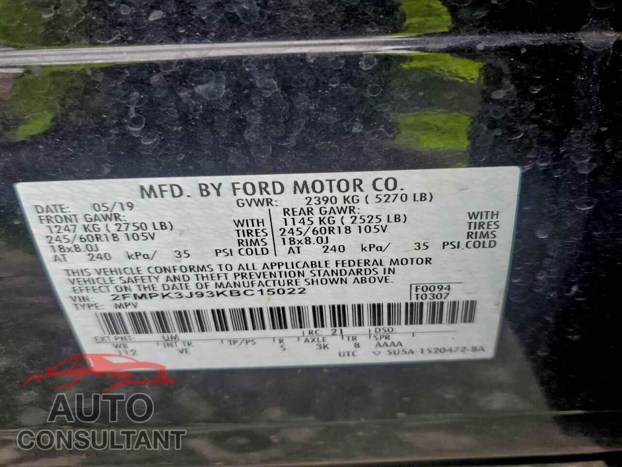FORD EDGE 2019 - 2FMPK3J93KBC15022
