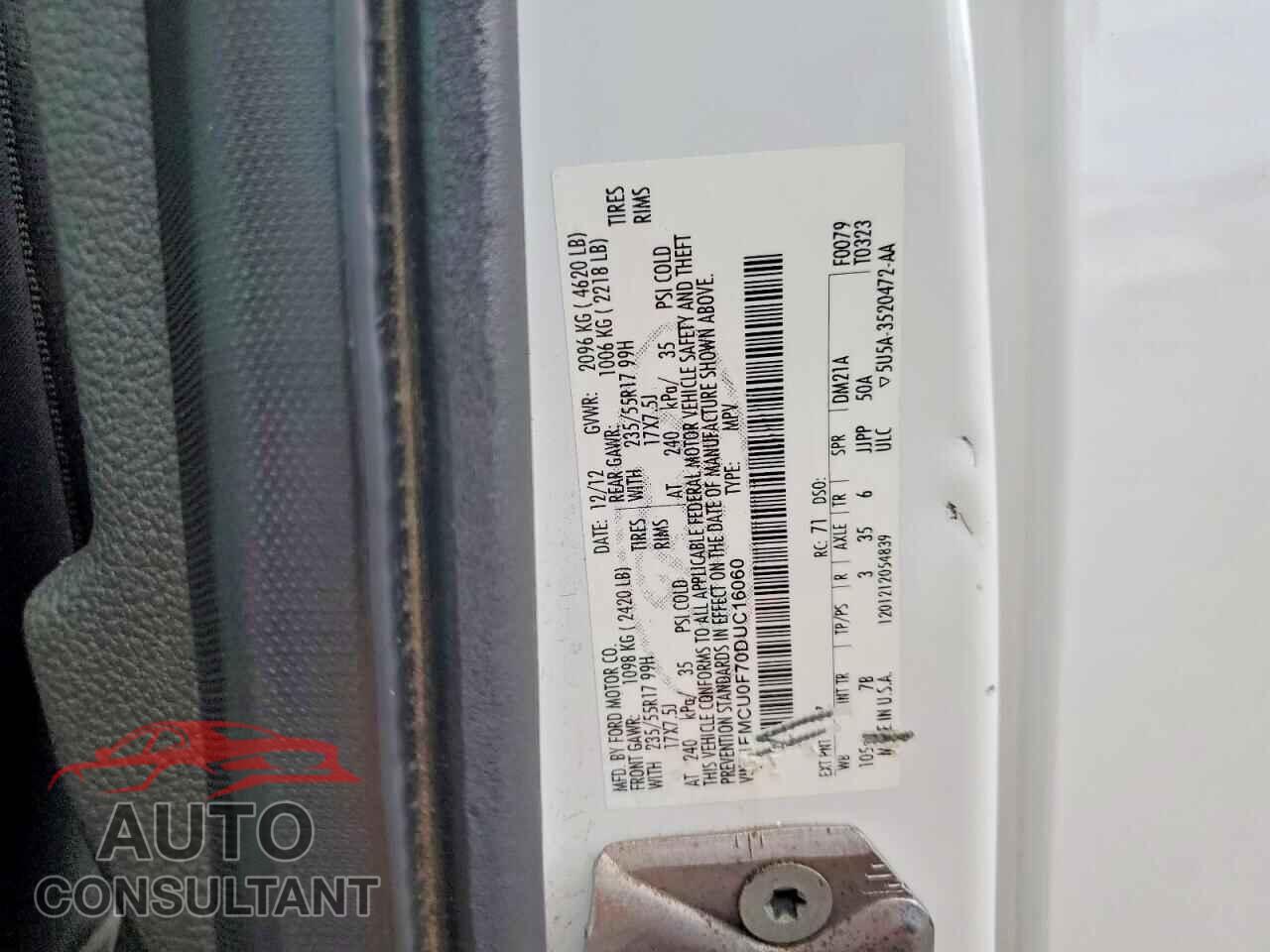 FORD ESCAPE 2013 - 1FMCU0F70DUC16060