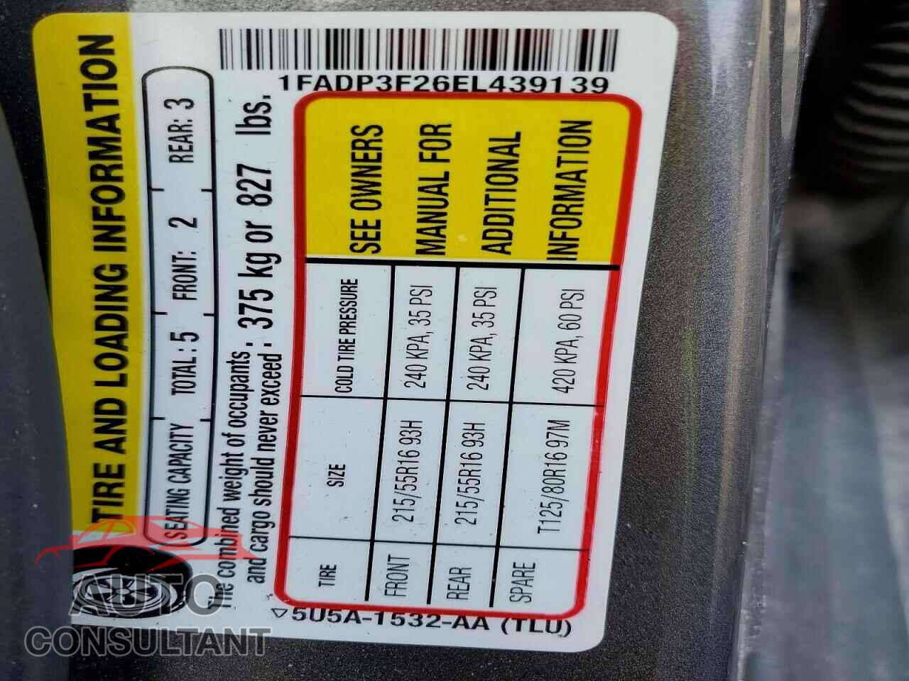 FORD FOCUS 2014 - 1FADP3F26EL439139