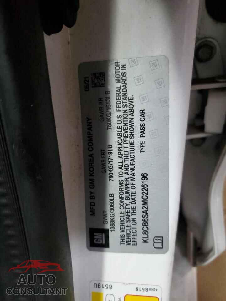 CHEVROLET SPARK 2021 - KL8CB6SA2MC226196