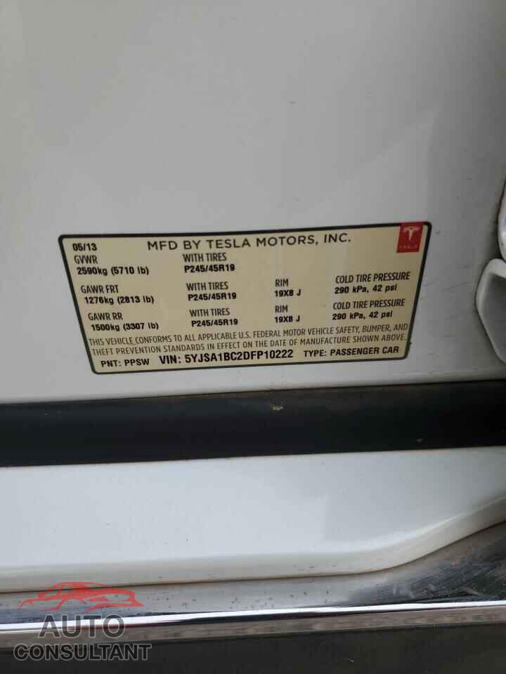 TESLA MODEL S 2013 - 5YJSA1BC2DFP10222
