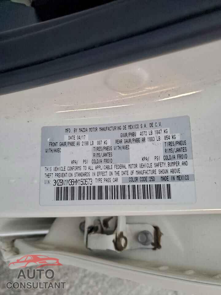 MAZDA 3 2017 - 3MZBN1M36HM150673