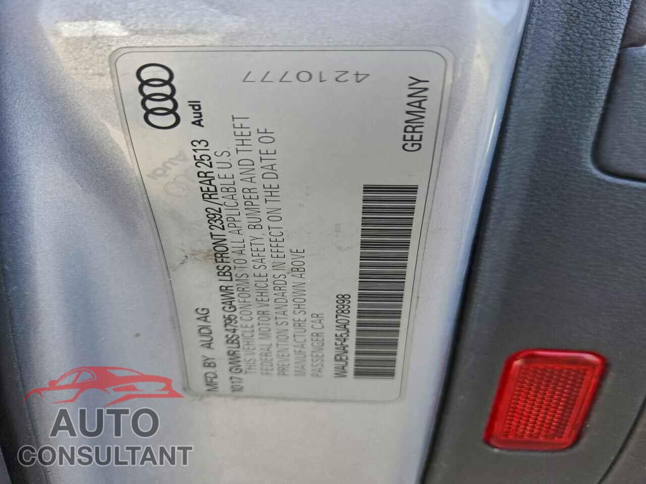 AUDI A4 2018 - WAUENAF45JA078998