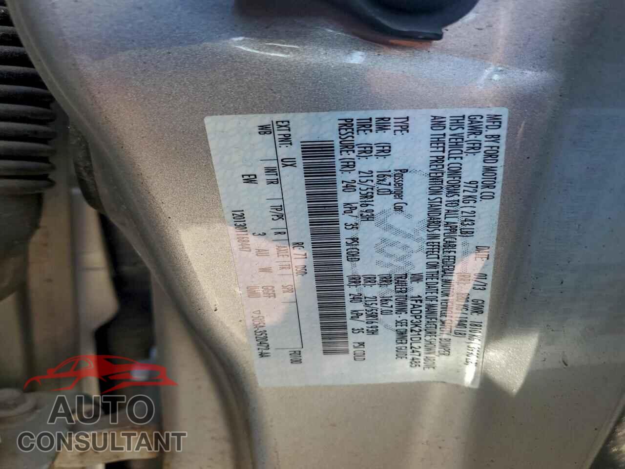 FORD FOCUS 2013 - 1FADP3K21DL247485