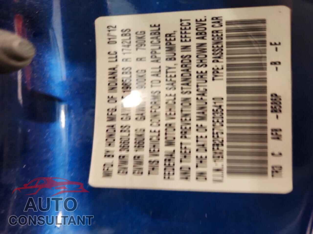 HONDA CIVIC 2012 - 19XFB2F57CE035410