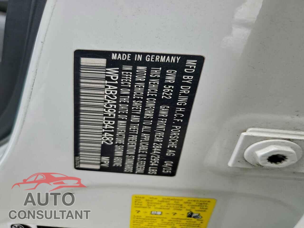 PORSCHE MACAN 2015 - WP1AB2A59FLB41482
