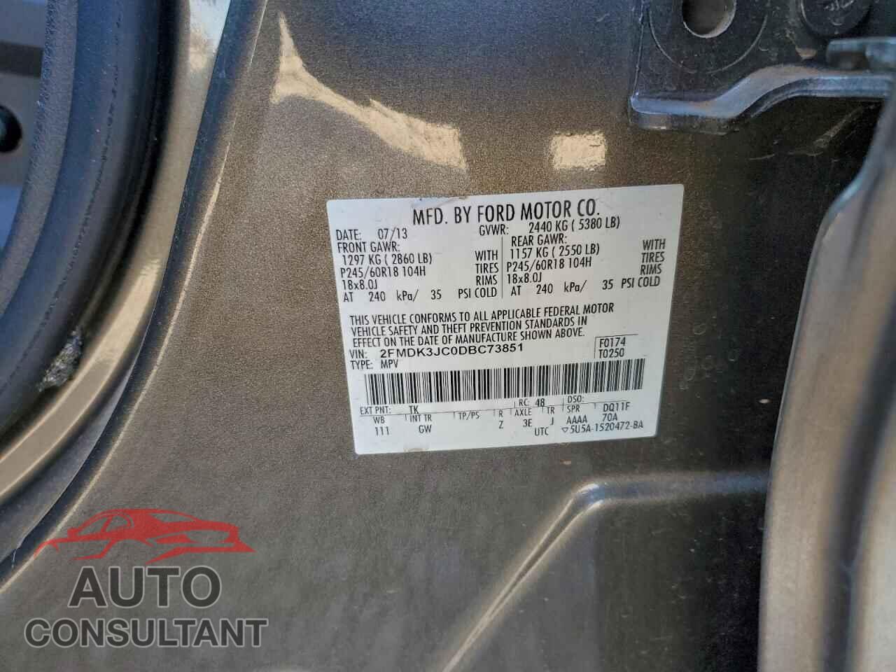 FORD EDGE 2013 - 2FMDK3JC0DBC73851