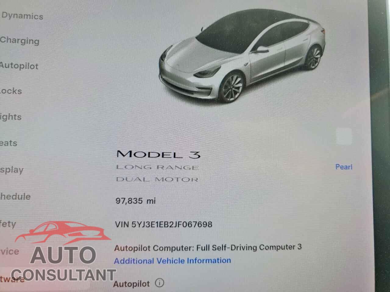 TESLA MODEL 3 2018 - 5YJ3E1EB2JF067698