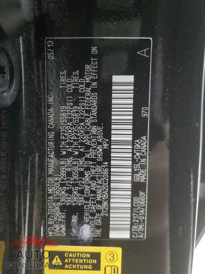 LEXUS RX350 2013 - 2T2BK1BA2DC208614