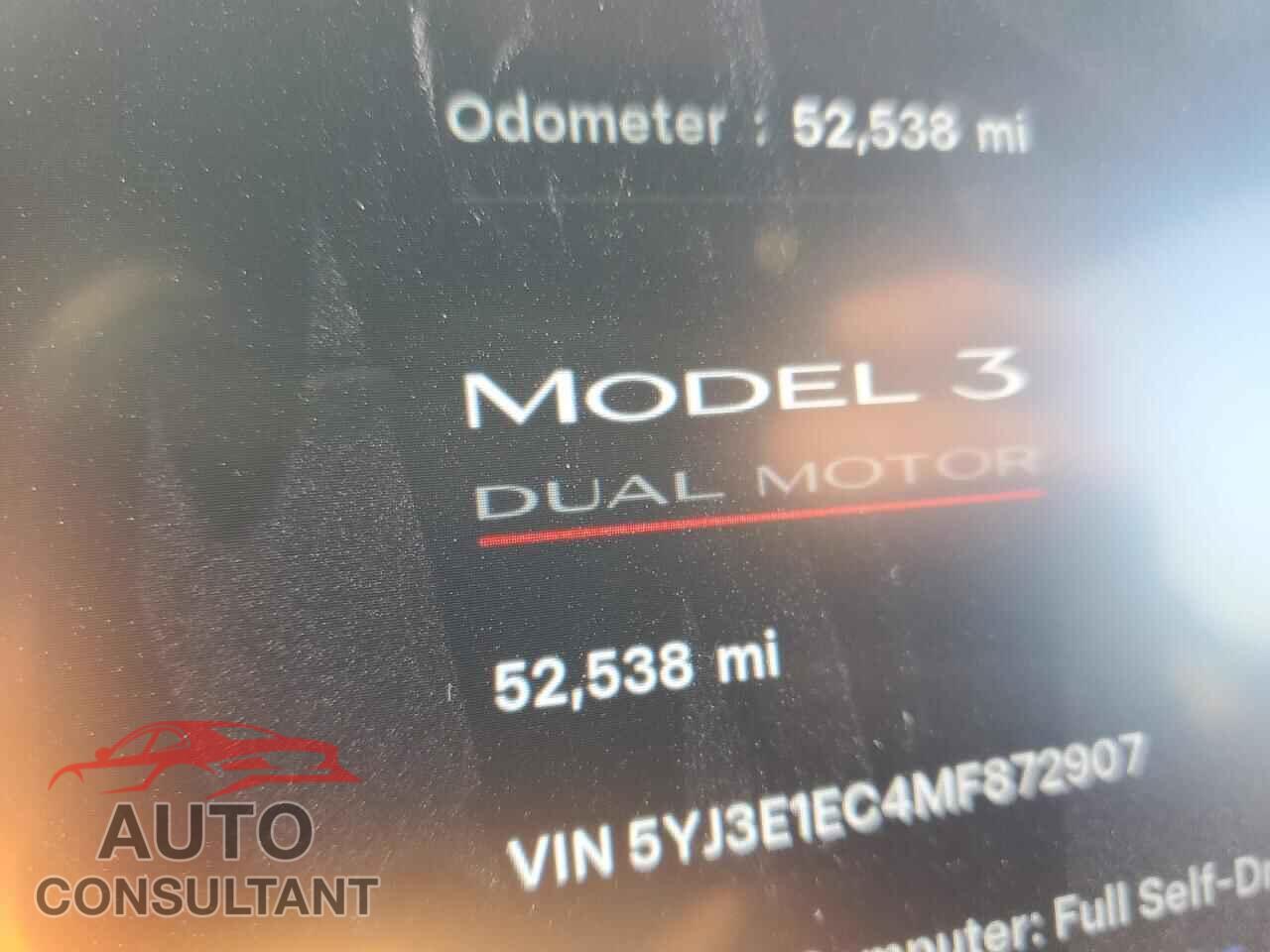 TESLA MODEL 3 2021 - 5YJ3E1EC4MF872907