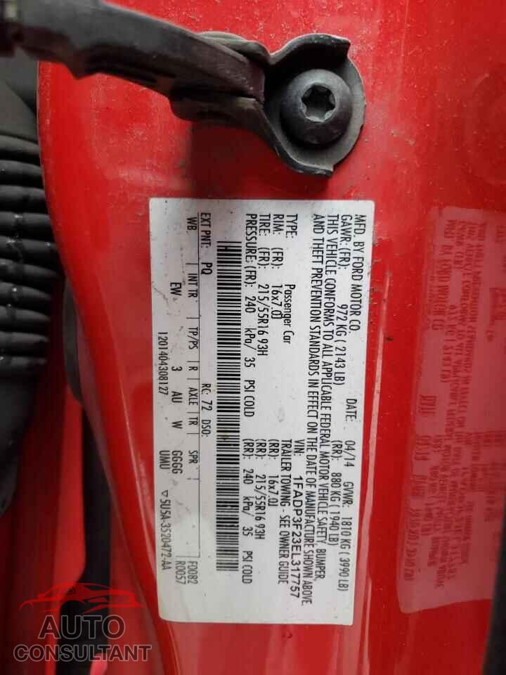 FORD FOCUS 2014 - 1FADP3F23EL317757