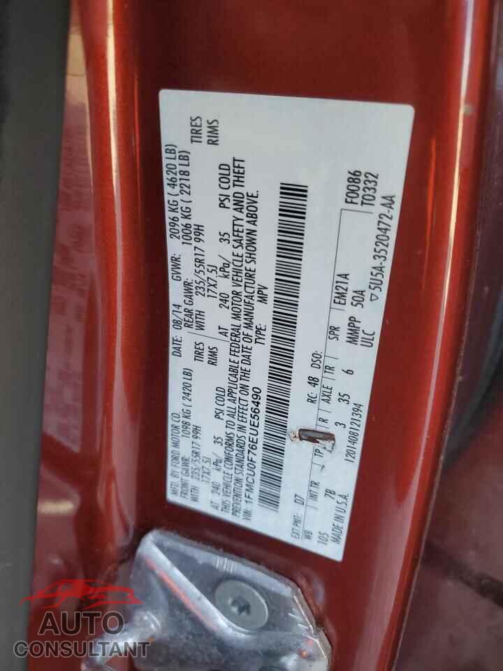 FORD ESCAPE 2014 - 1FMCU0F76EUE56490