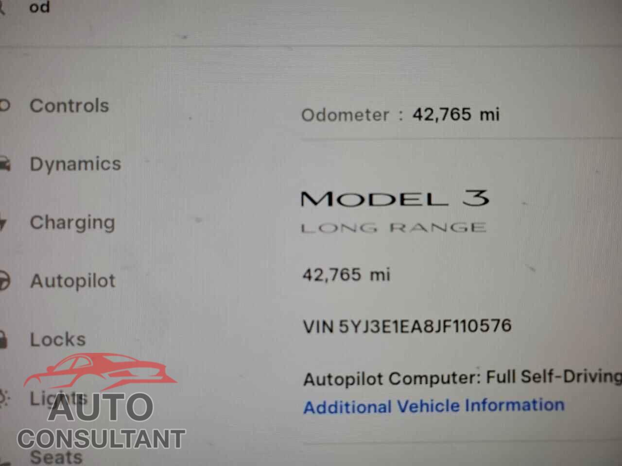 TESLA MODEL 3 2018 - 5YJ3E1EA8JF110576
