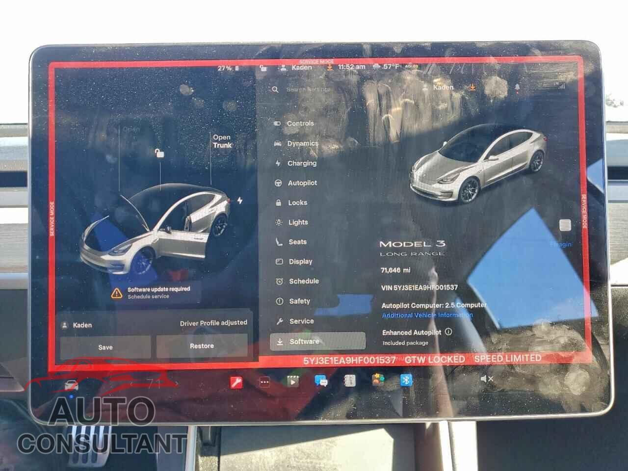 TESLA MODEL 3 2017 - 5YJ3E1EA9HF001537